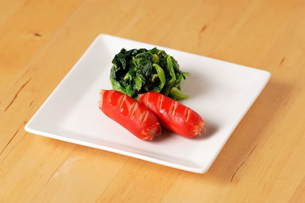 ウインナーとほうれん草