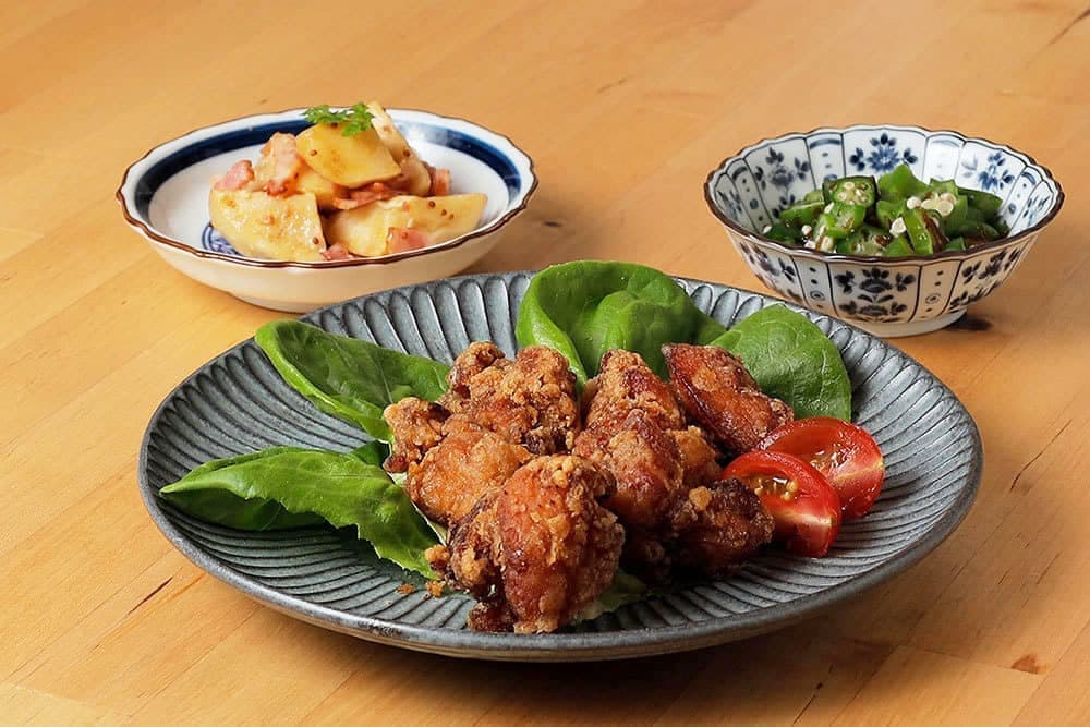 鶏唐揚げ献立